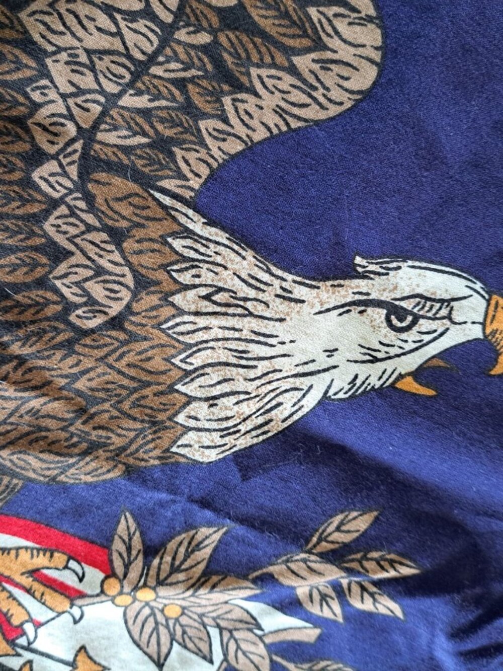 Vtg 1991 Fabric Traditions Bald Eagle USA Flag Panel 34"x44" Banner Patriotic - Picture 2 of 7